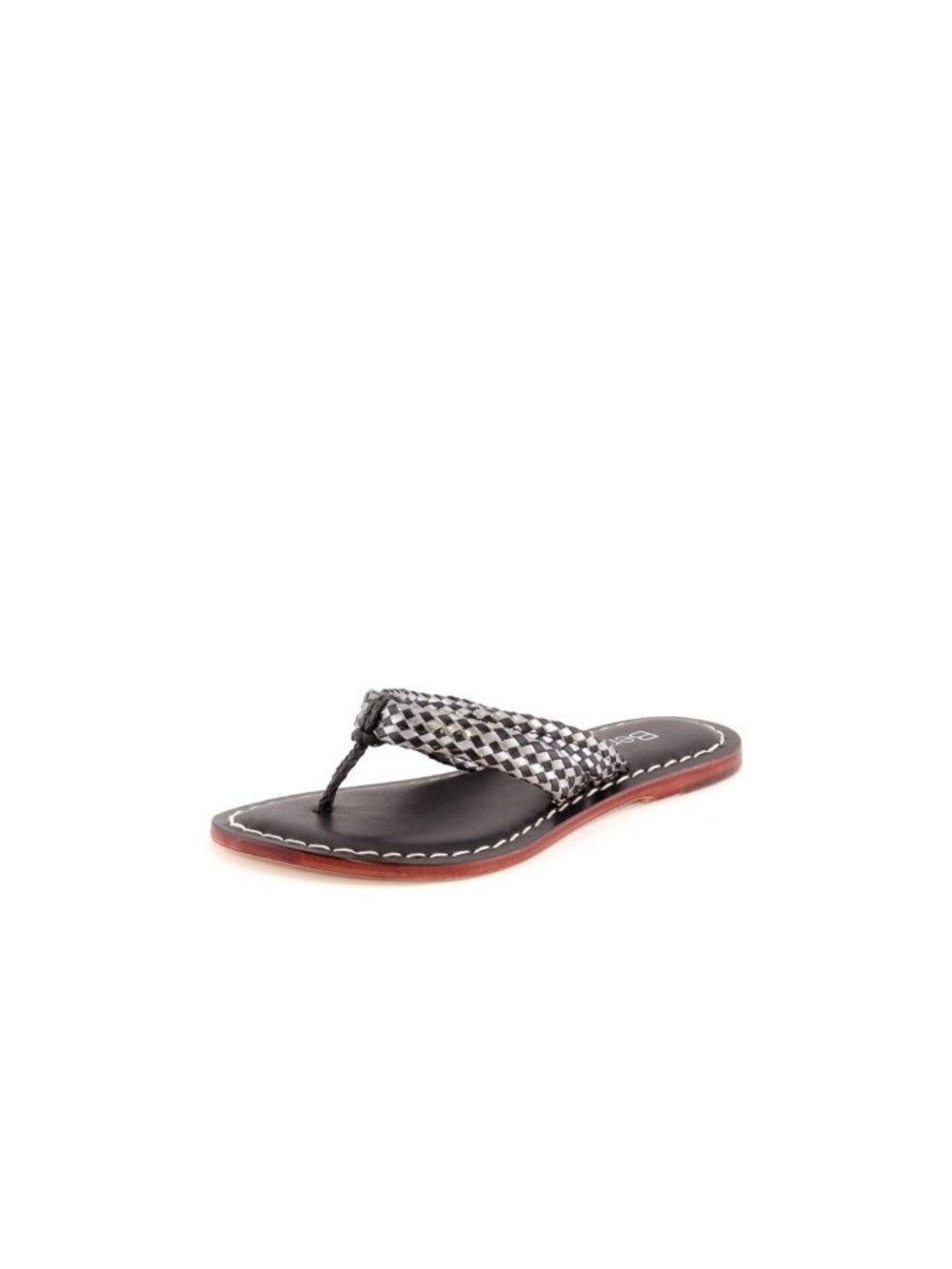 Bernardo Miami Woven Sandal Black Steel Thong Flip Flops T-Strap Like New 11